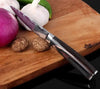 Knivsett med 6 kniver – Premium kjøkkenkniver i rustfritt stål med Damaskus-inspirert design
